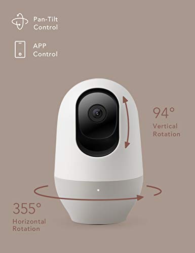 nooie Baby Monitor, WiFi Pet Camera Indoor, 360-degree IP Camera, 1080P Home Security Camera, Motion Tracking, Super IR Night Vision, Works with Alexa, Two-Way Audio, Motion & Sound Detection