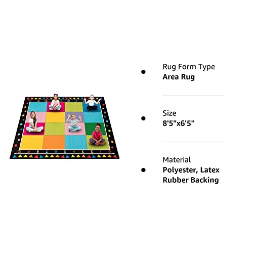 Booooom Jackson Classroom Carpet, Children's Classroom Rug 8'5"x6'5”Kid Rug with Non-Slip Backing,Children's Classroom Educational Seating Carpet Elementary