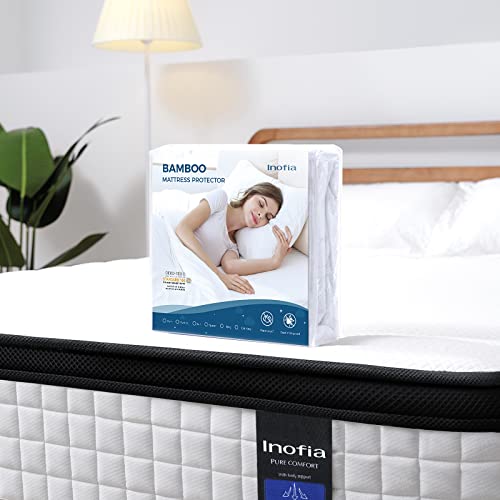 Inofia Twin XL Mattress 12 inch Hybrid Twin XL Size Mattress Cool Bed with Waterproof Rayon Mattress Protector Included