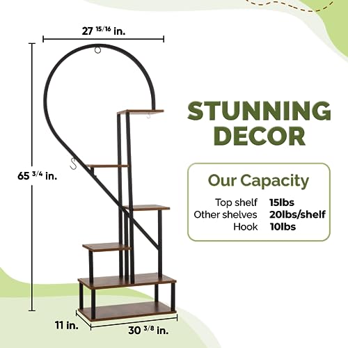 ***Metal Plant Stand, Heart Shape Ladder Plant Stands for Indoor Plants Multiple, Black Plant Shelf Rack for Home Patio Lawn Garden (1 Pack)