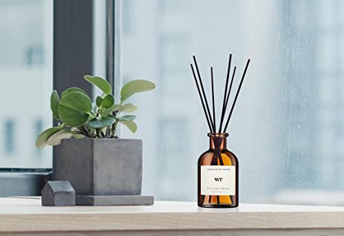 Flower Reed Diffuser Set Eucalyptus & Lavender Scent for Bathroom Accessories Shelf Air Fresheners, Sticks Defusers with 4.0 fl oz Essential Oils & Leaves, House Bedroom Office Decor & Gifts