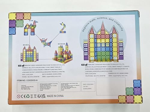 Azulejos magnéticos, juguetes para niños, juguetes magnéticos STEM para niños pequeños, bloques magnéticos, juguetes de construcción, juguetes sensoriales Montessori para niños y niñas de 3 años o más, juguetes creativos seguros para niños pequeños