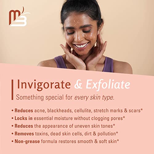 Exfoliante facial, corporal y de pies con sal del Himalaya, con colágeno y células madre, exfoliante corporal natural con sal para tonificar la piel con celulitis, de M3 Naturals