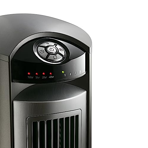 Ventilador de torre oscilante Lasko, ventiladores silenciosos con control remoto, para dormitorio, sala de estar, oficina, ventilador de torre con control remoto, temporizador de 3 velocidades, 42”, plateado T42951