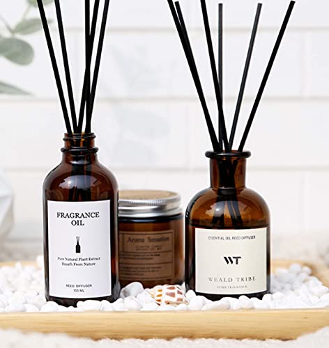 Flower Reed Diffuser Set Eucalyptus & Lavender Scent for Bathroom Accessories Shelf Air Fresheners, Sticks Defusers with 4.0 fl oz Essential Oils & Leaves, House Bedroom Office Decor & Gifts