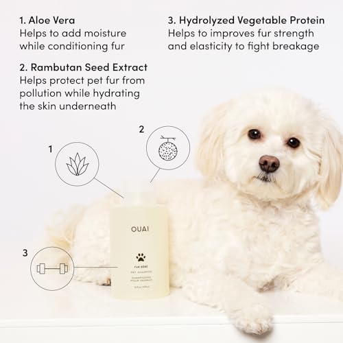 OUAI Fur Bébé Pet Shampoo, Mercer Street Scent - Dog Shampoo and Coat Wash for Hydrating, Cleansing and Adding Shine to Pet Hair