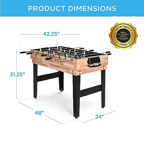 Juego de mesa de juego 10 en 1 de 2 x 4 pies de Best Choice Products para sala de juegos para el hogar, amigos y familiares con hockey, futbolín, billar, tejo, ping pong, ajedrez, damas, bolos y backgammon - Natural