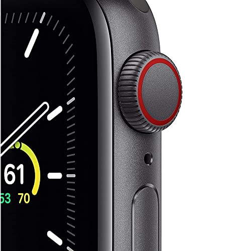 Apple Watch SE (GPS, 44 mm): caja de aluminio gris espacial con correa deportiva negra (renovado)