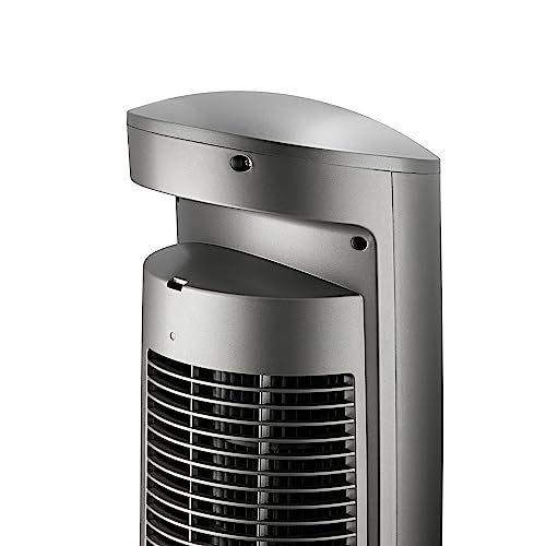 Ventilador de torre oscilante Lasko, ventiladores silenciosos con control remoto, para dormitorio, sala de estar, oficina, ventilador de torre con control remoto, temporizador de 3 velocidades, 42”, plateado T42951