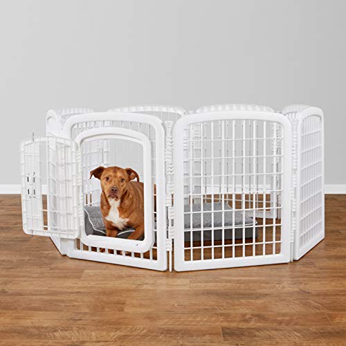 Amazon Basics 8-Panel Octagonal Plastic Pet Pen Fence Enclosure with Gate