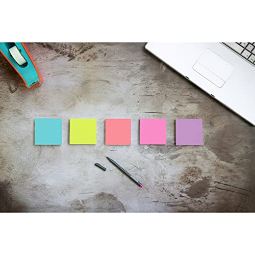 Post-it Super Sticky Notes, 3x3 in, 24 Pads, 2x the Sticking Power, Supernova Neons, Bright Colors, Recyclable