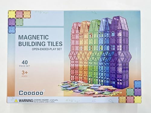 Magnetic Tiles Kids Toys STEM Magnet Toys for Toddler Magnetic Blocks Building Toys Preschool Learning Sensory Montessori Toys for 3+ Year Old Boys and Girls, Safe Creativity Toddler Kids Toys