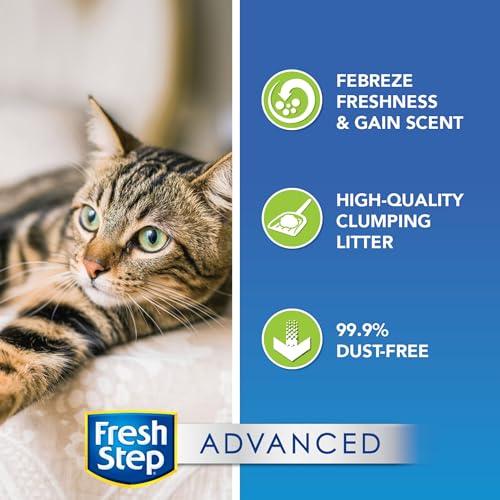 Arena aglomerante para gatos Fresh Step, con Gain, Advanced, extra grande, 37 libras en total