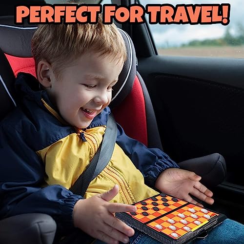 Gamie Small Magnetic Board Travel Game Set - includes 12 Retro Fun Games - 5 Inch Compact Design - Individually Boxed - Teaches Strategy and Focus - Road Trip, Travel, Camping for Kids 6+