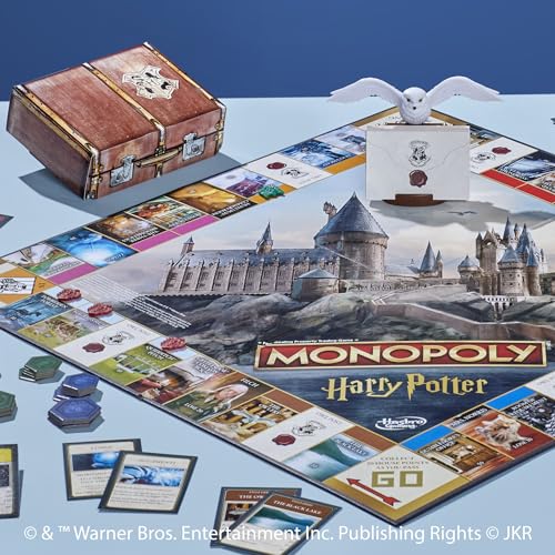 Juego de mesa Monopoly edición Harry Potter | Una aventura mágica en Hogwarts | A partir de 8 años | De 2 a 6 jugadores | Juegos familiares | Regalos para niños y adultos