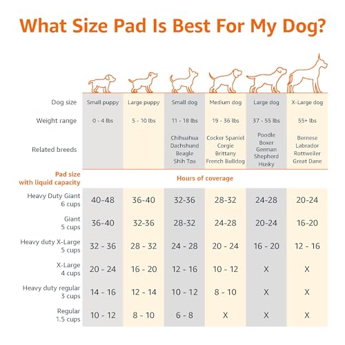 Amazon Basics Dog and Puppy Pee Pads with Leak-Proof Quick-Dry Design for Potty Training