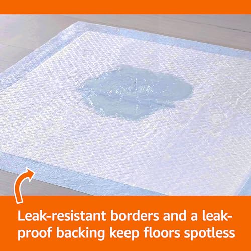 Amazon Basics Dog and Puppy Pee Pads with Leak-Proof Quick-Dry Design for Potty Training