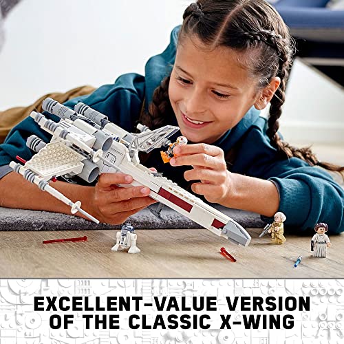 LEGO Star Wars Luke Skywalker's X-Wing Fighter 75301 - Juego de construcción - Minifigura de la princesa Leia, figura del droide R2-D2, nave espacial Jedi de las películas de la trilogía clásica, gran regalo para niños, niñas y niños