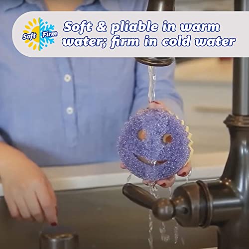 Scrub Daddy Scrub Mommy - Estropajo para platos + Esponjas de limpieza que no rayan para cocina, baño + Aptas para múltiples superficies - Esponjas para platos de doble cara para fregar y limpiar derrames (3 unidades) - Exclusivo en línea