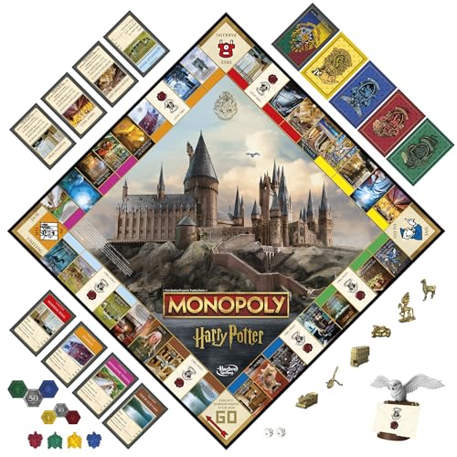 Juego de mesa Monopoly edición Harry Potter | Una aventura mágica en Hogwarts | A partir de 8 años | De 2 a 6 jugadores | Juegos familiares | Regalos para niños y adultos