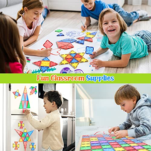 Azulejos magnéticos, juguetes para niños, juguetes magnéticos STEM para niños pequeños, bloques magnéticos, juguetes de construcción, juguetes sensoriales Montessori para niños y niñas de 3 años o más, juguetes creativos seguros para niños pequeños