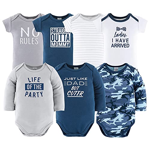 Conjunto de regalo Peanutshell Newborn Layette para bebés varones: conjunto de 23 piezas de ropa y accesorios para recién nacidos, apto para recién nacidos de 0 a 3 meses, color azul camuflaje