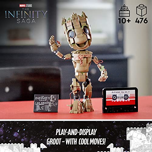 Juego de construcción Lego Marvel I am Groot 76217: figura de acción de las películas Guardianes de la Galaxia, modelo Baby Groot para jugar y exhibir, ideal para niños, niñas y fanáticos de los Vengadores mayores de 10 años