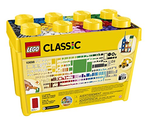 LEGO Classic Large Creative Brick Box Building Set, Toy Storage Solution for Home or Classrooms, Creative Toy for Back to School, Interactive Building Toy for Kids, Boys and Girls Ages 4 and Up, 10698