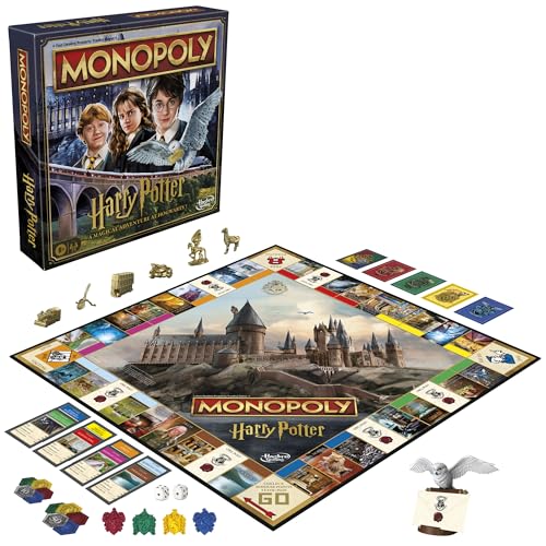 Juego de mesa Monopoly edición Harry Potter | Una aventura mágica en Hogwarts | A partir de 8 años | De 2 a 6 jugadores | Juegos familiares | Regalos para niños y adultos