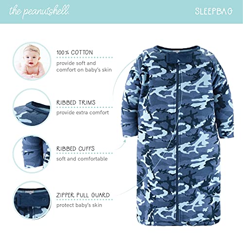 Conjunto de regalo Peanutshell Newborn Layette para bebés varones: conjunto de 23 piezas de ropa y accesorios para recién nacidos, apto para recién nacidos de 0 a 3 meses, color azul camuflaje