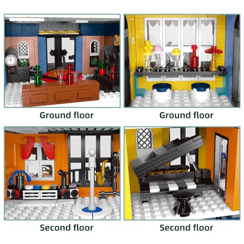Kit de construcción de arquitectura de clubes de música RuiDaXiang, modelo de clubes de 3 niveles, bloques de construcción de juguete con luces LED, para adolescentes y adultos (1683 piezas)