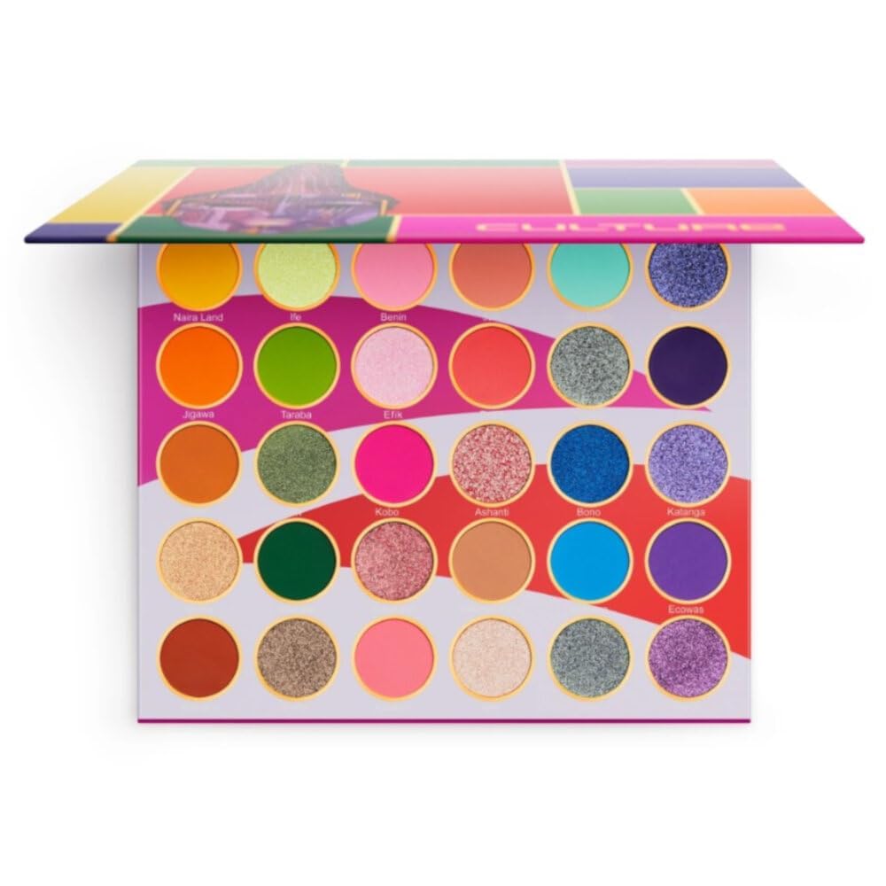 Juvia's Place Pallete Culture - Yellow, Greens, Purple, Chromatic, Pressed Pigments Palette, Professional Makeup, Pigmented Pan Palette, Makeup Palette for Color & Shine