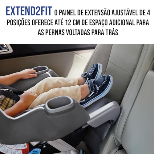 Asiento convertible para automóvil Graco Extend2Fit, orientado hacia atrás y hacia adelante, opción de asiento extendido orientado hacia atrás, Redmond, ideal para recién nacidos, bebés y niños pequeños