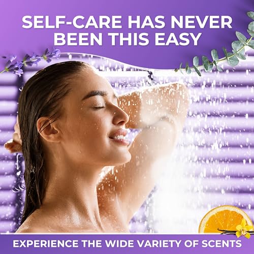 Cleverfy Shower Steamers Aromatherapy - 18 Pack of Shower Bombs with Essential Oils. Personal Care and Relaxation Birthday Gifts for Women and Men. Purple Set