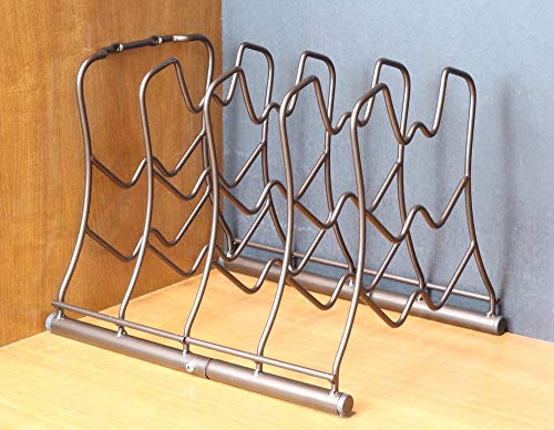 Deco Brothers Pan Organizer Rack for Kitchen Cabinet and Counter, Bronze