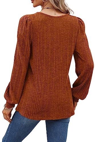 WIHOLL Tops de talla grande para mujer Suéteres de manga larga Halloween Caramel 3XL