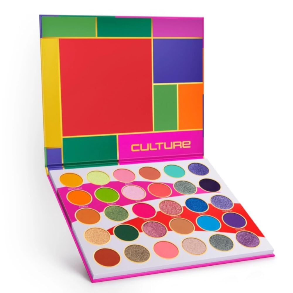 Juvia's Place Pallete Culture - Yellow, Greens, Purple, Chromatic, Pressed Pigments Palette, Professional Makeup, Pigmented Pan Palette, Makeup Palette for Color & Shine