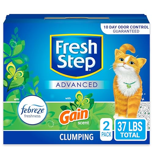 Arena aglomerante para gatos Fresh Step, con Gain, Advanced, extra grande, 37 libras en total