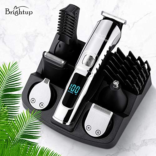 ***Brightup Beard Trimmer for Men - Electric Razor & Shaver, Cordless Hair Clippers Trimmers Set, IPX7 Waterproof Mens Grooming Kit for Shaving Face, Mustache, Body, Ear, Nose Hair Trimmer, Gifts for Men