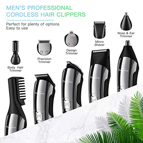 ***Brightup Beard Trimmer for Men - Electric Razor & Shaver, Cordless Hair Clippers Trimmers Set, IPX7 Waterproof Mens Grooming Kit for Shaving Face, Mustache, Body, Ear, Nose Hair Trimmer, Gifts for Men