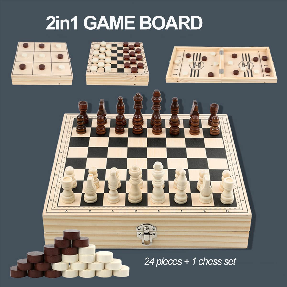 Inscape Data Fast Sling Puck Game Paced, Table Desktop Battle,Winner Board Games Toys for Adults Parent-Child Interactive Chess Toy Board Table Game(15.2 in x 9.4 in)