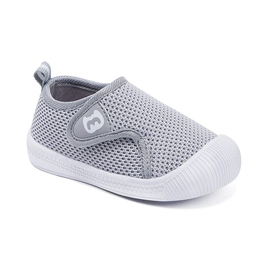 BMCiTYBM Zapatos para bebés y niñas, primeros pasos, transpirables, ligeros, antideslizantes, talla 6, 9, 12, 18 y 24 meses, gris, talla 12 a 18 meses, para bebés