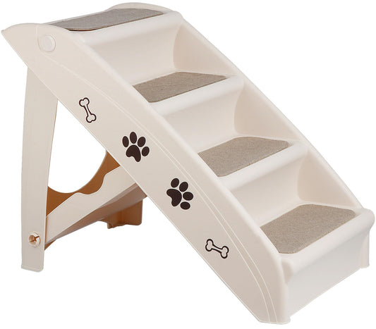 Escaleras para perros plegables antideslizantes para mascotas pequeñas, perros y gatos, para el hogar y el vehículo, rampa para perros para camas altas, sofás (bronceado)