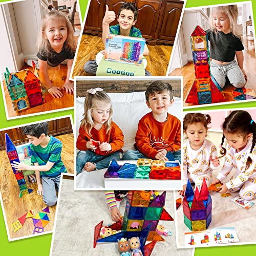 Azulejos magnéticos, juguetes para niños, juguetes magnéticos STEM para niños pequeños, bloques magnéticos, juguetes de construcción, juguetes sensoriales Montessori para niños y niñas de 3 años o más, juguetes creativos seguros para niños pequeños