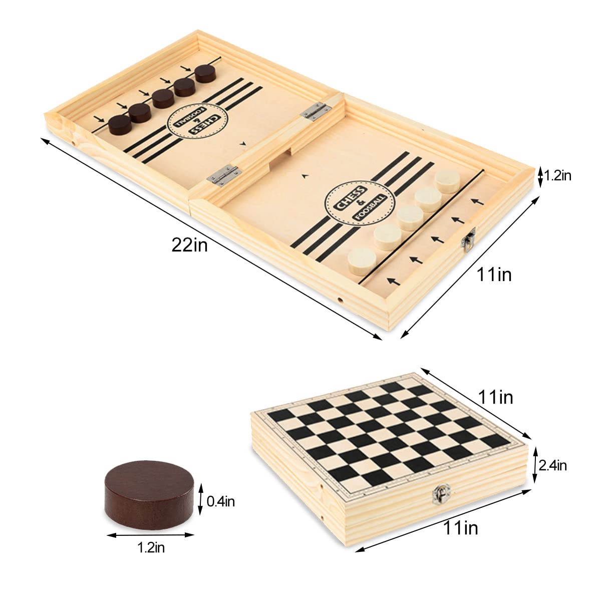 Inscape Data Fast Sling Puck Game Paced, Table Desktop Battle,Winner Board Games Toys for Adults Parent-Child Interactive Chess Toy Board Table Game(15.2 in x 9.4 in)