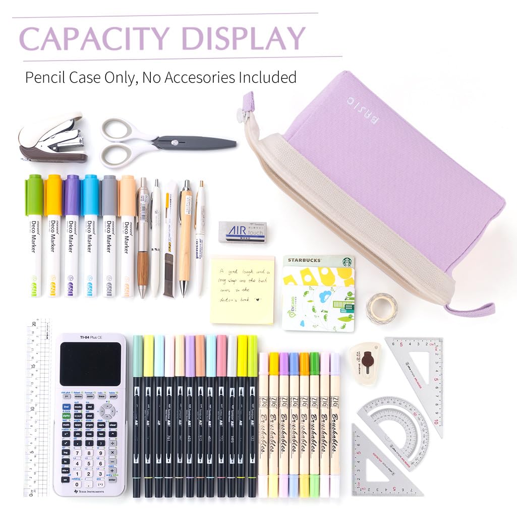 CICIMELON Wide-Open Pencil Case Big Capacity Pencil Pouch Portable Pen Bag School Supplies for Students Boys Girls, Purple