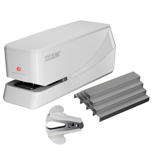 Coruscant Electric Stapler, Automatic Stapler, Heavy Duty，25 Sheet, Store 210 Staples，includes 2000 staples and 1 staple remover. Electric Stapler Desktop AC or Battery Powered for Home/Office Use