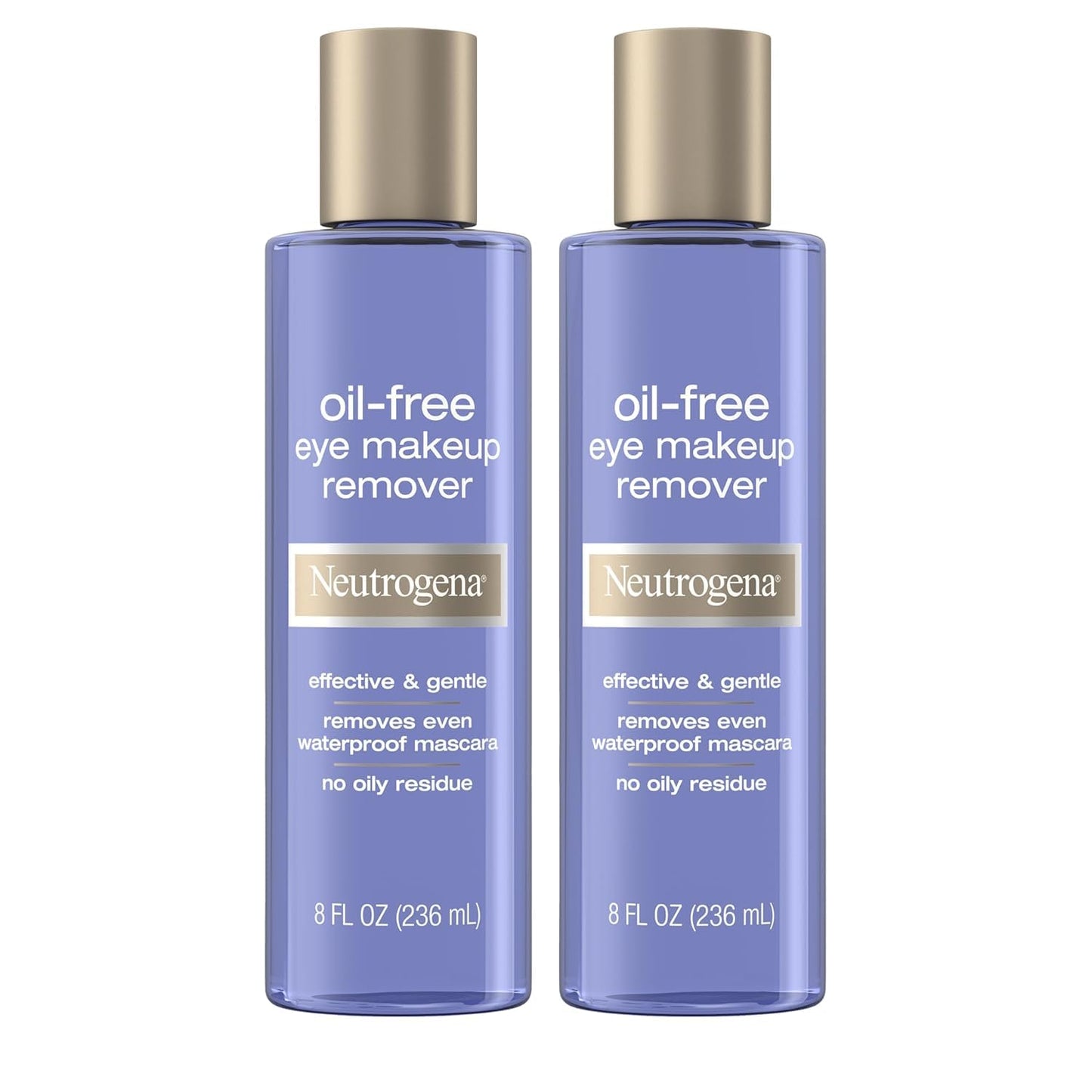 Neutrogena Oil-Free Eye Makeup Remover & Cleanser, Gentle & Non-Greasy Makeup Remover for Waterproof Mascara, Twin Pack, 8 Fl Oz (Pack of 2)