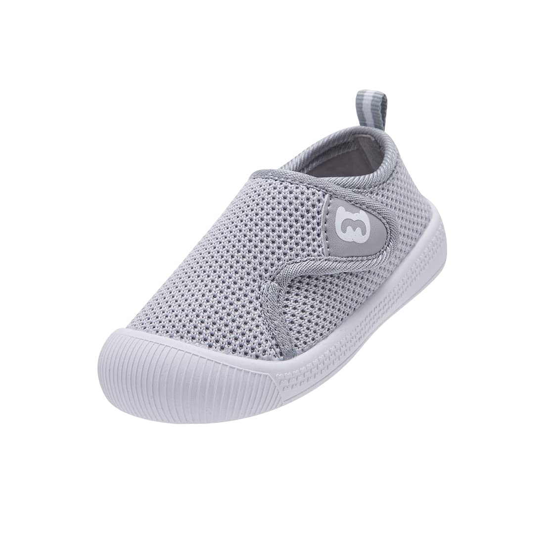 BMCiTYBM Zapatos para bebés y niñas, primeros pasos, transpirables, ligeros, antideslizantes, talla 6, 9, 12, 18 y 24 meses, gris, talla 12 a 18 meses, para bebés