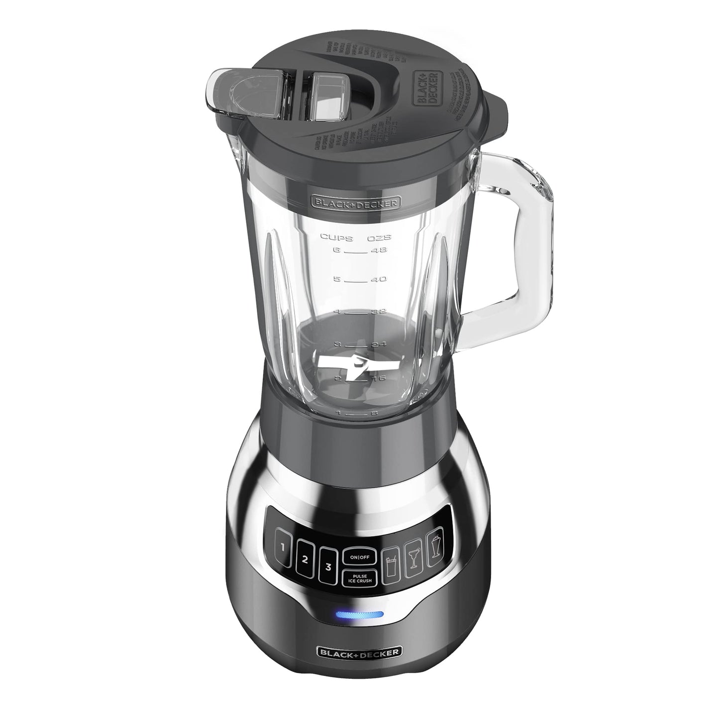 BLACK+DECKER PowerCrush Digital Blender with Quiet Technology, Stainless Steel, BL1300DG-T